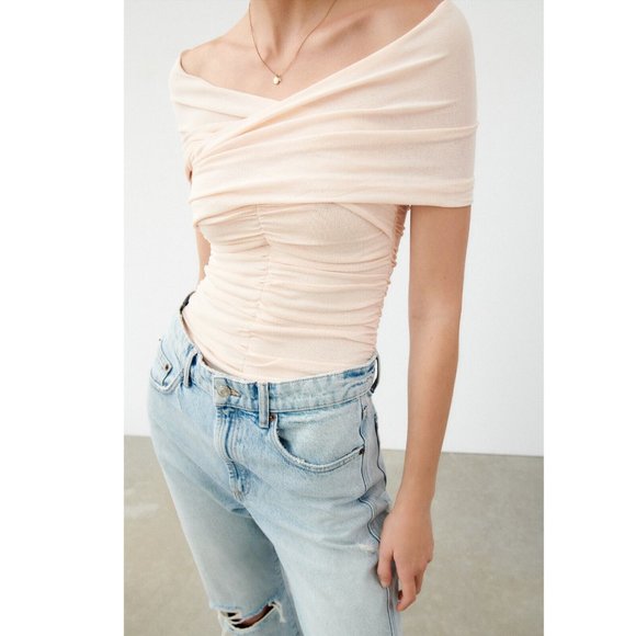 BLOGGER'S FAVE! Zara Draped Knit Bodysuit Sz Small, Medium, Large NWT - Picture 5 of 13